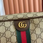 GUCCI 25S OPHIDIA CROSSBODY BAG 28 IN BEIGE CANVAS AND BROWN CALFSKIN - Image 13