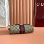 GUCCI 25S DESIGNER HANDBAG 18 IN BEIGE CANVAS AND BROWN CALFSKIN - Image 8