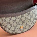 GUCCI 25S OPHIDIA MINI BAG 20 IN DARK BEIGE CANVAS AND BROWN CALFSKIN - Image 7