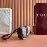 GUCCI 25S OPHIDIA MINI BAG 20 IN DARK BEIGE CANVAS AND BROWN CALFSKIN - Image 12