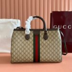 GUCCI 26S OPHIDIA HANDBAG 39 IN BROWN AND DARK BEIGE CANVAS - Image 12