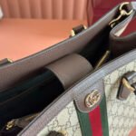 GUCCI 26S OPHIDIA HANDBAG 39 IN BROWN AND DARK BEIGE CANVAS - Image 15