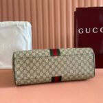 GUCCI 26S OPHIDIA HANDBAG 39 IN BROWN AND DARK BEIGE CANVAS - Image 4