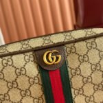 GUCCI 26S OPHIDIA CROSSBODY BAG 24 IN BROWN AND DARK BEIGE CANVAS - Image 6