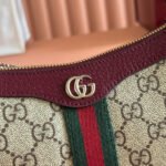 GUCCI 26S OPHIDIA BAG 20 IN DARK BEIGE AND RED CALFSKIN - Image 13