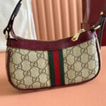GUCCI 26S OPHIDIA BAG 20 IN DARK BEIGE AND RED CALFSKIN - Image 5