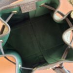 GUCCI 25S OPHIDIA SMALL BUCKET BAG 22 IN BEIGE CANVAS AND BROWN CALFSKIN - Image 15