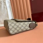 GUCCI 25S OPHIDIA SMALL BAG 28 IN BEIGE CANVAS AND BROWN CALFSKIN - Image 7