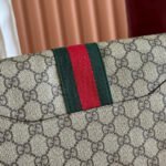 GUCCI 25S OPHIDIA SMALL BAG 28 IN BEIGE CANVAS AND BROWN CALFSKIN - Image 4
