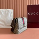 GUCCI 25S OPHIDIA SMALL BAG 28 IN BEIGE CANVAS AND BROWN CALFSKIN - Image 2