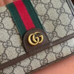 GUCCI 25S OPHIDIA BAG 18 IN BEIGE CANVAS AND BROWN CALFSKIN GOLD HARDWARE - Image 13