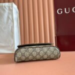 GUCCI 25S OPHIDIA BAG 18 IN BEIGE CANVAS AND BROWN CALFSKIN GOLD HARDWARE - Image 15