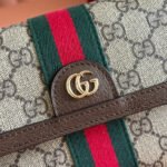 GUCCI 25S OPHIDIA BAG 18 IN BEIGE CANVAS AND BROWN CALFSKIN SILVER HARDWARE - Image 13