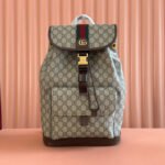 GUCCI 26S OPHIDIA LARGE BACKPACK 40 IN BEIGE AND BROWN CANVAS