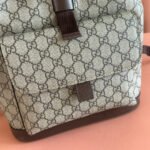 GUCCI 26S OPHIDIA LARGE BACKPACK 40 IN BEIGE AND BROWN CANVAS - Image 4