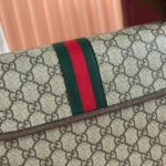 GUCCI 25S OPHIDIA MEDIUM CROSSBODY BAG 28 IN BEIGE CANVAS AND BROWN CALFSKIN - Image 7