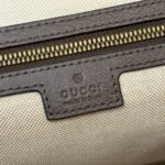 GUCCI 25S OPHIDIA MEDIUM CROSSBODY BAG 28 IN BEIGE CANVAS AND BROWN CALFSKIN - Image 9