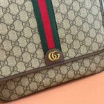 GUCCI 25S OPHIDIA MEDIUM CROSSBODY BAG 28 IN BEIGE CANVAS AND BROWN CALFSKIN - Image 14