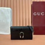 GUCCI 25S DIONYSUS WALLET ON CHAIN 20 IN BLACK GLOSSY CALFSKIN - Image 10