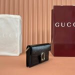GUCCI 25S DIONYSUS WALLET ON CHAIN 20 IN BLACK GLOSSY CALFSKIN - Image 16