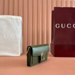 GUCCI 25S DIONYSUS WALLET ON CHAIN 20 IN GREEN GLOSSY CALFSKIN - Image 6