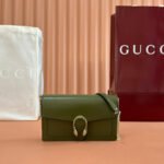 GUCCI 25S DIONYSUS WALLET ON CHAIN 20 IN GREEN GLOSSY CALFSKIN - Image 10