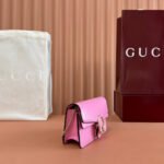 GUCCI 25S DIONYSUS WALLET ON CHAIN 17 IN PINK GLOSSY CALFSKIN - Image 12