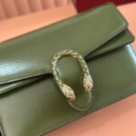 GUCCI 25S DIONYSUS WALLET ON CHAIN 17 IN GREEN GLOSSY CALFSKIN - Image 4