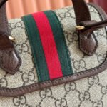 GG 25S OPHIDIA SMALL BACKPACK 20 IN BEIGE AND EBONY CALFSKIN - Image 6