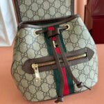 GG 25S OPHIDIA SMALL BACKPACK 20 IN BEIGE AND EBONY CALFSKIN - Image 5