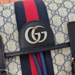 GUCCI 25S OPHIDIA MEDIUM BACKPACK 40 CM IN BEIGE MIX BLACK CALFSKIN - Image 2