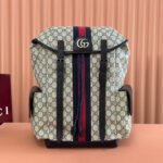GUCCI 25S OPHIDIA MEDIUM BACKPACK 40 CM IN BEIGE MIX BLACK CALFSKIN - Image 10
