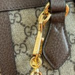 GUCCI 26S OPHIDIA HANDBAG 25 IN BROWN AND DARK BEIGE CALFSKIN - Image 15