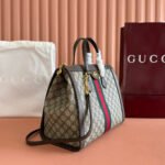 GUCCI 26S OPHIDIA HANDBAG 33 IN BROWN AND DARK BEIGE CALFSKIN - Image 11