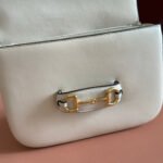 GUCCI 25S HORSEBIT 1955 MINI BAG 26 CM IN LIGHT BEIGE CALFSKIN WITH GOLD HARDWARE - Image 15