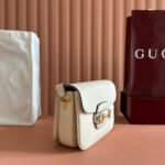 GUCCI 25S HORSEBIT 1955 MINI BAG 26 CM IN LIGHT BEIGE CALFSKIN WITH GOLD HARDWARE - Image 11