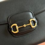 GUCCI 25S HORSEBIT 1955 MINI BAG 26 CM IN BLACK CALFSKIN WITH GOLD HARDWARE - Image 11
