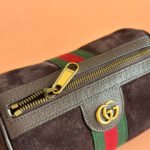 GUCCI 25S OPHIDIA MINI SHOULDER BAG 19 CM IN DARK CHOCOLATE BROWN SUEDE - Image 15