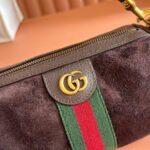 GUCCI 25S OPHIDIA MINI SHOULDER BAG 19 CM IN DARK CHOCOLATE BROWN SUEDE - Image 14