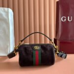 GUCCI 25S OPHIDIA MINI SHOULDER BAG 19 CM IN DARK CHOCOLATE BROWN SUEDE - Image 10