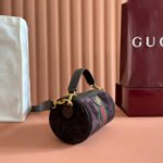 GUCCI 25S OPHIDIA MINI SHOULDER BAG 19 CM IN DARK CHOCOLATE BROWN SUEDE - Image 12