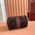 GUCCI 25S OPHIDIA MINI SHOULDER BAG 19 CM IN DARK CHOCOLATE BROWN SUEDE - Image 7