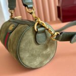 GUCCI 25S OPHIDIA MINI SHOULDER BAG 19 CM IN MOSS GREEN SUEDE - Image 4