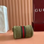 GUCCI 25S OPHIDIA MINI SHOULDER BAG 19 CM IN MOSS GREEN SUEDE - Image 14
