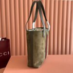GUCCI 25S OPHIDIA MEDIUM TOTE 36 CM IN EARTH BROWN SUEDE - Image 12