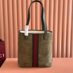 GUCCI 25S OPHIDIA MEDIUM TOTE 36 CM IN EARTH BROWN SUEDE - Image 11