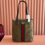 GUCCI 25S OPHIDIA MEDIUM TOTE 36 CM IN EARTH BROWN SUEDE - Image 10