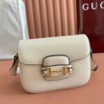 GUCCI 25S HORSEBIT 1955 MINI BAG 20 CM IN LIGHT BEIGE CALFSKIN WITH GOLD HARDWARE - Image 3