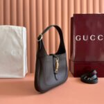 GUCCI 25S JACKIE 1961 SMALL BAG 28 CM IN DARK BROWN LEATHER WITH GOLD HARDWARE - Image 11