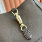 GUCCI 25S JACKIE 1961 SMALL BAG 28 CM IN DARK BROWN LEATHER WITH GOLD HARDWARE - Image 4